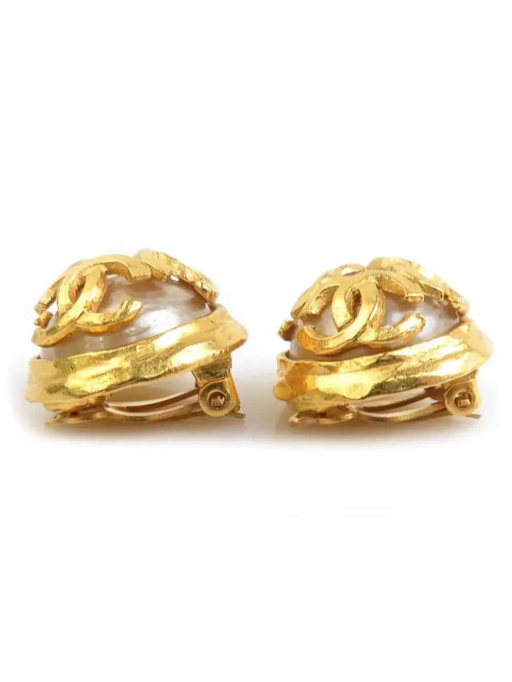 Auth Chanel Vintage Cc Logo Earrings #302991C32B